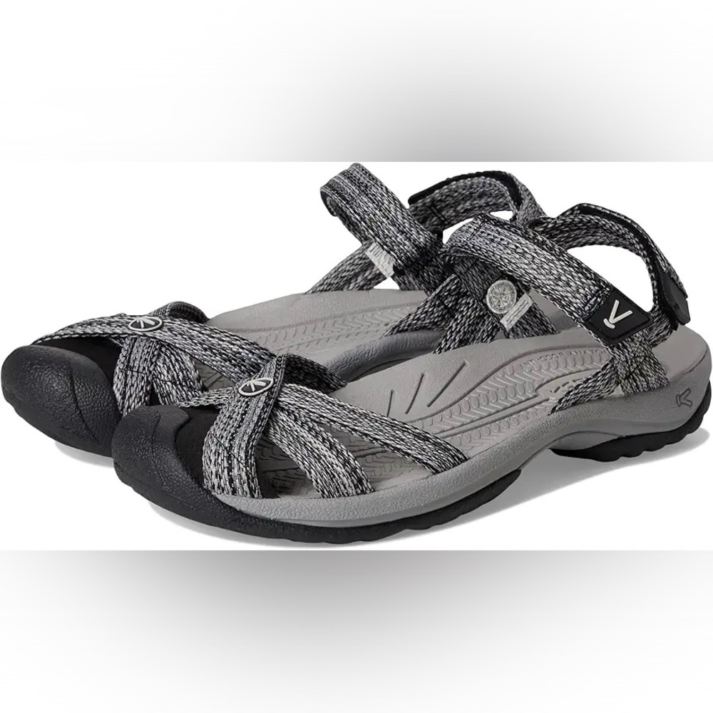 KEEN Bali Strap Sandals Womens 10 Grey Black Water Hiking Sport Straps Shoes